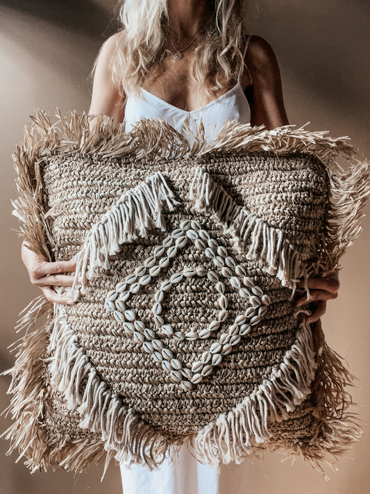 PALM Raffia Cushion Cover
