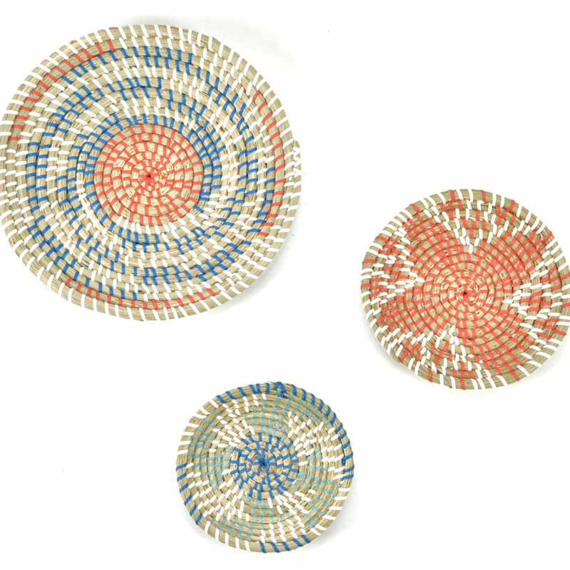 Seagrass BOHO Wall Baskets Decor (Set of 3)