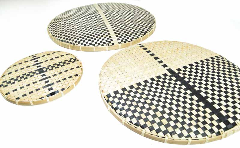 Bamboo Decorative Jute Wall Trays (Set of 3)