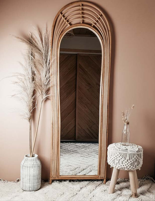 Rattan LA BOCA Mirror (Pre- order for ETA January 2026)
