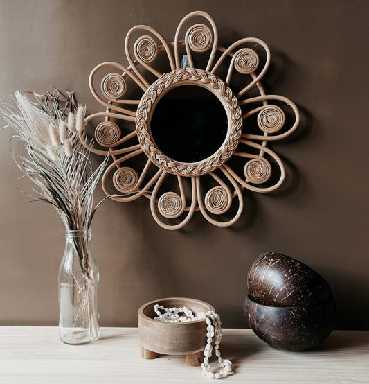 Rattan SUNFLOWER Mirror