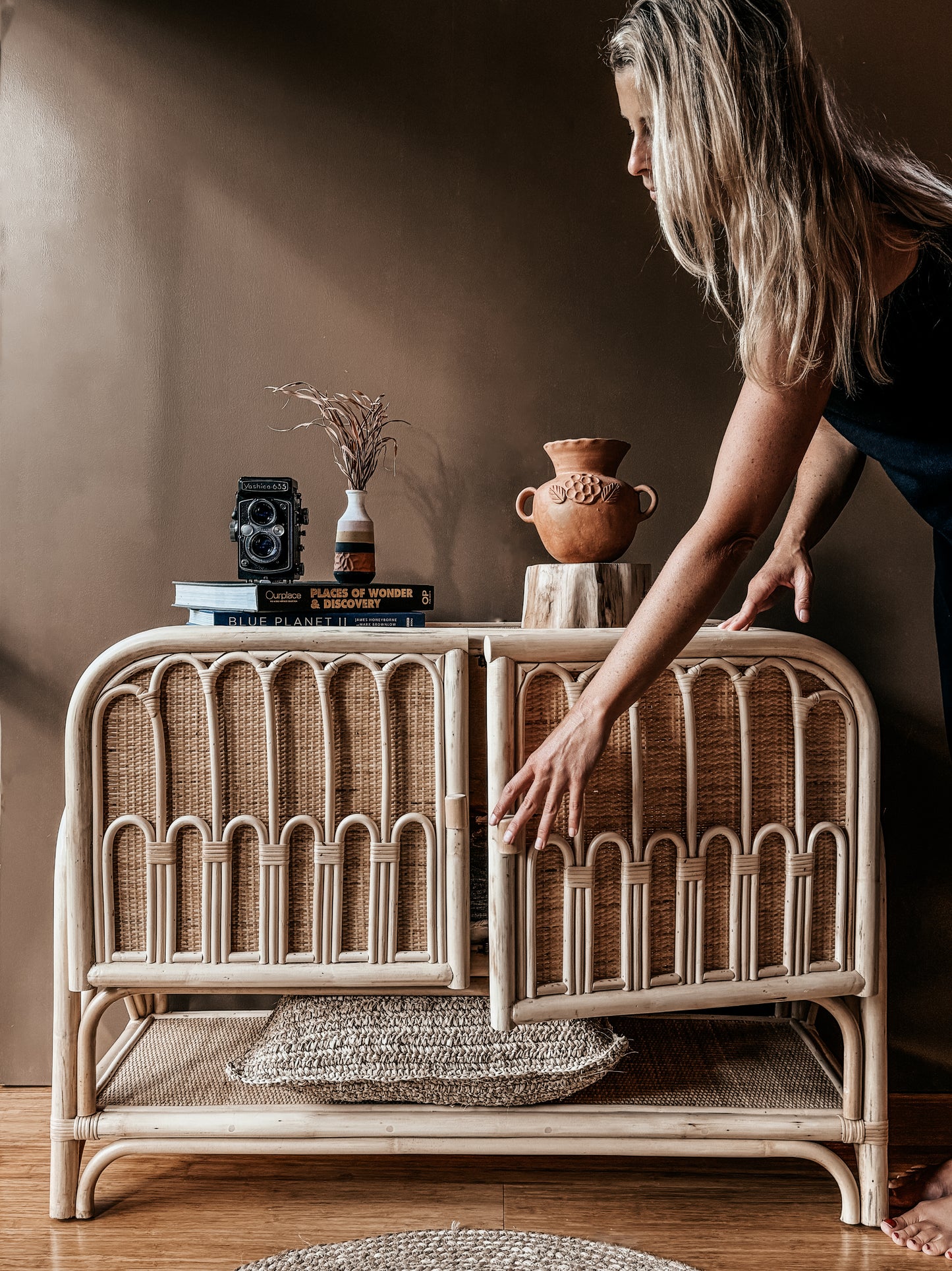 LA MANCHE Rattan Cabinet