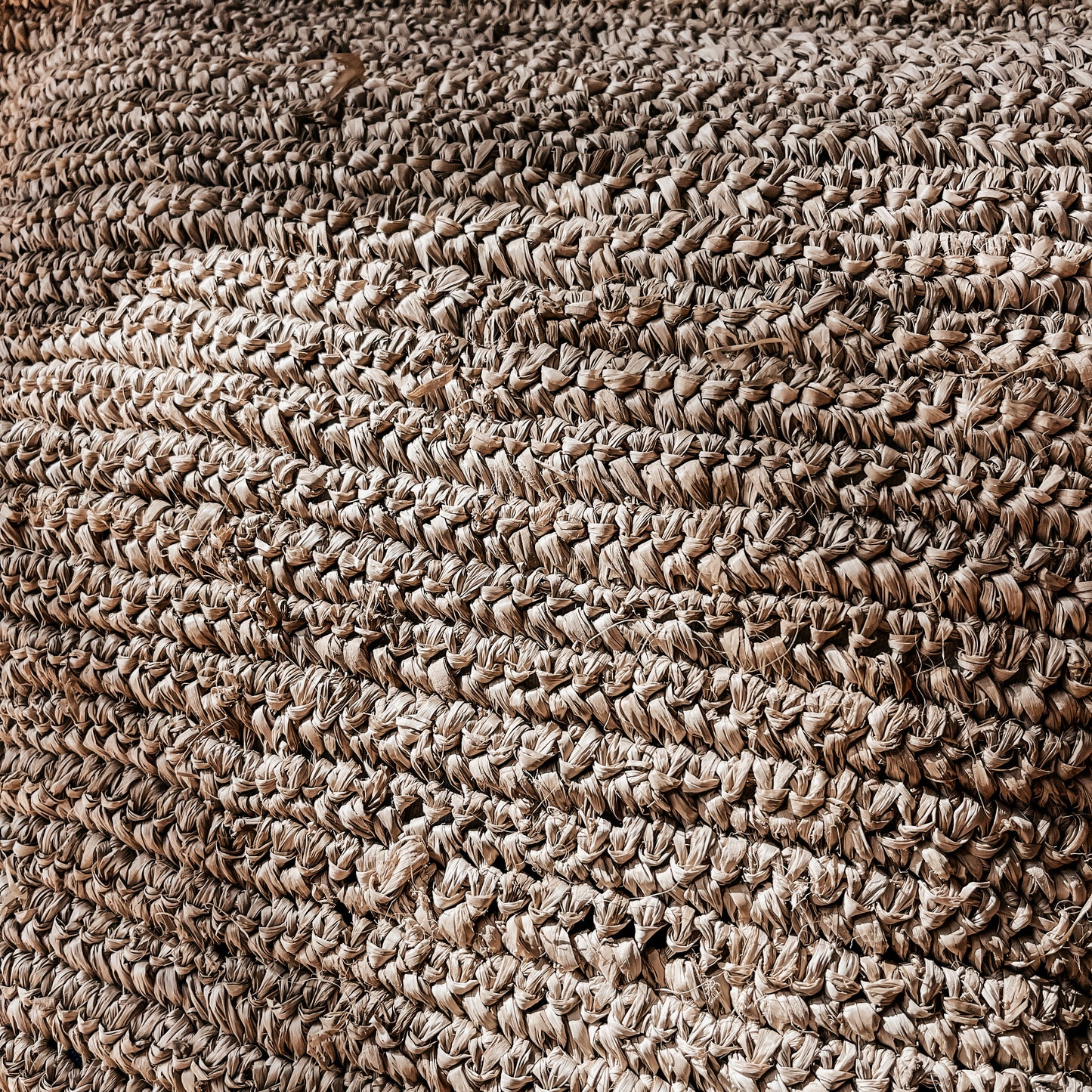 Natural Square Raffia Cushion Cover with fringe 50x50