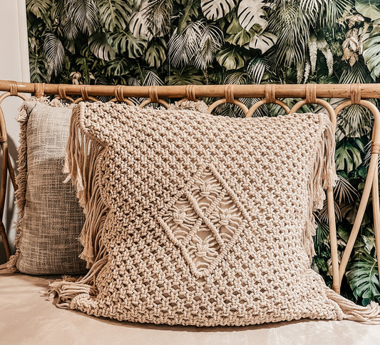 Hand-woven Macrame Bali Cushion Cover 50x50