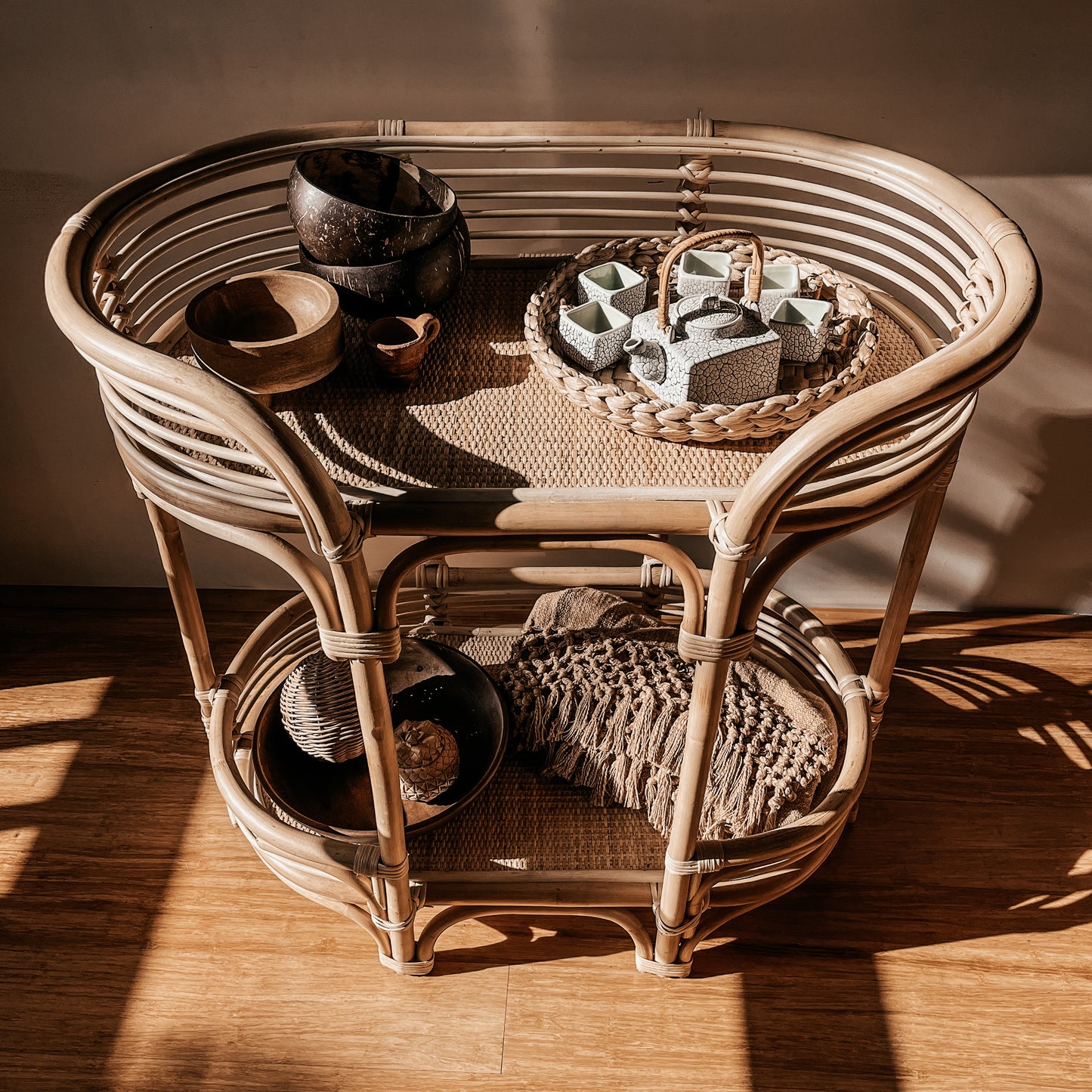 MENTAWAI Rattan Bar Cart